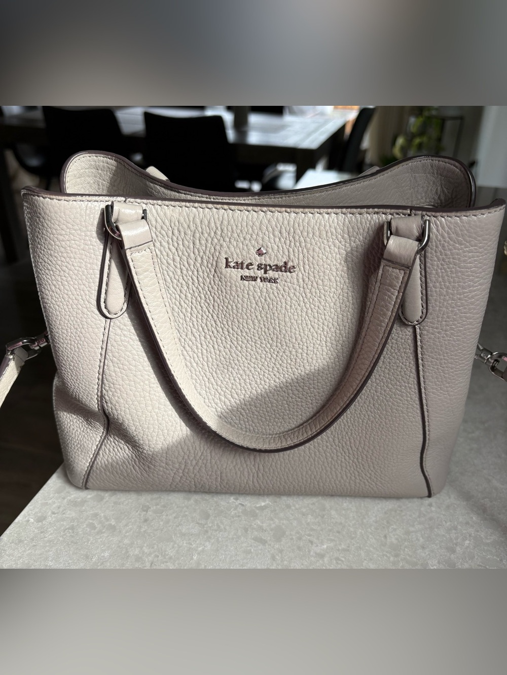 Kate Spade Pebbled Leather Purse in Light Taupe
